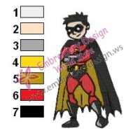 Robin Teen Titans Embroidery Design 02